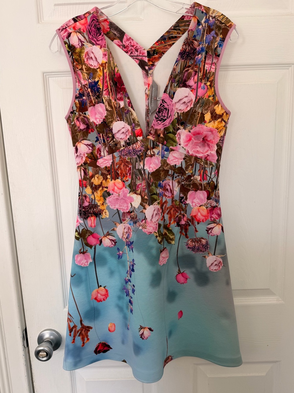 Clover Canyon Hanging Floral Ombre Neoprene Scuba Mini Dress Size S